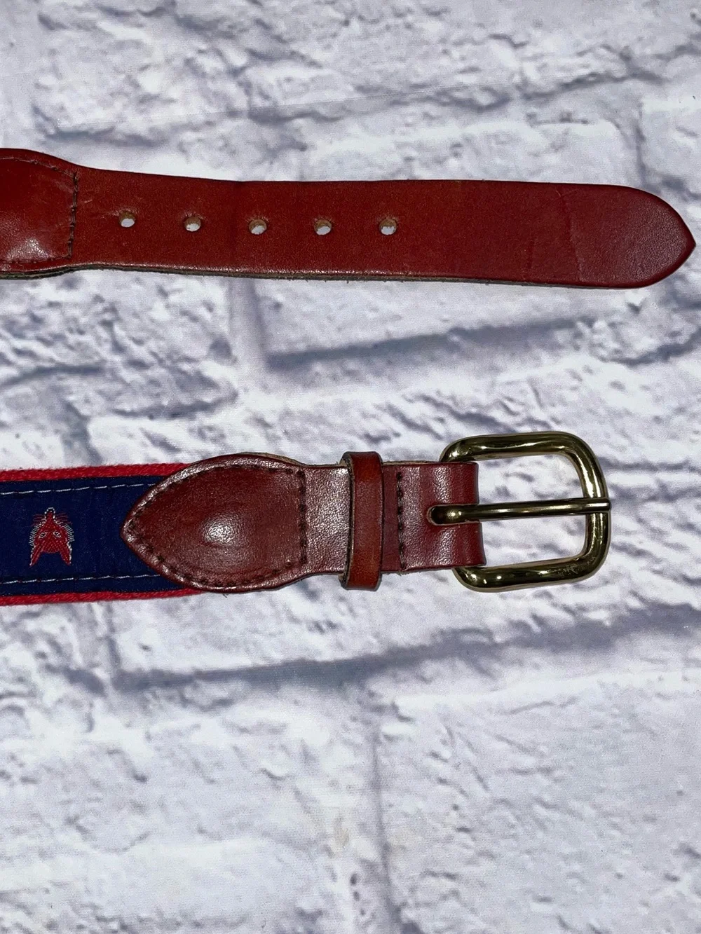 Leather Man Fox Canvas Belt Large Red Blue